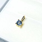 【天然石ペンダントトップ】サファイア 4mm　18KGP製　ネックレス　ハンドメイド素材
