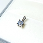 【天然石ペンダントトップ】サファイア 4mm　SILVER925製　ハンドメイド素材