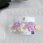 お花畑のバレッタ(手刺繍)