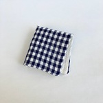 リネンチェック×リネンワッフルのハンカチ