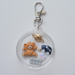 イニシャル shaka shaka key charm (くま 車 ブロック 土星 星 )