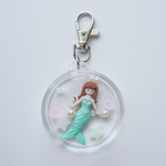 イニシャル shaka shaka key charm (人魚 マーメイド 花 パール グリーン )