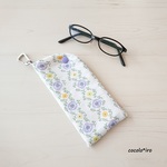 メガネケース　 　  　　* Flower Lace 　　col. パープル×ホワイト
