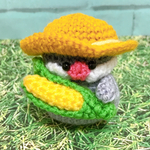 麦わら帽子シルバー文鳥👒〜とうもろこし🌽〜