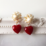 真っ赤なぷっくりピアス♡*.