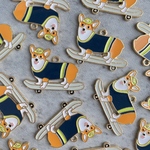 NO.307/スケボーコーギーチャーム/6pcs