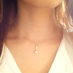 Wcrystal Pipe Pearl Necklace