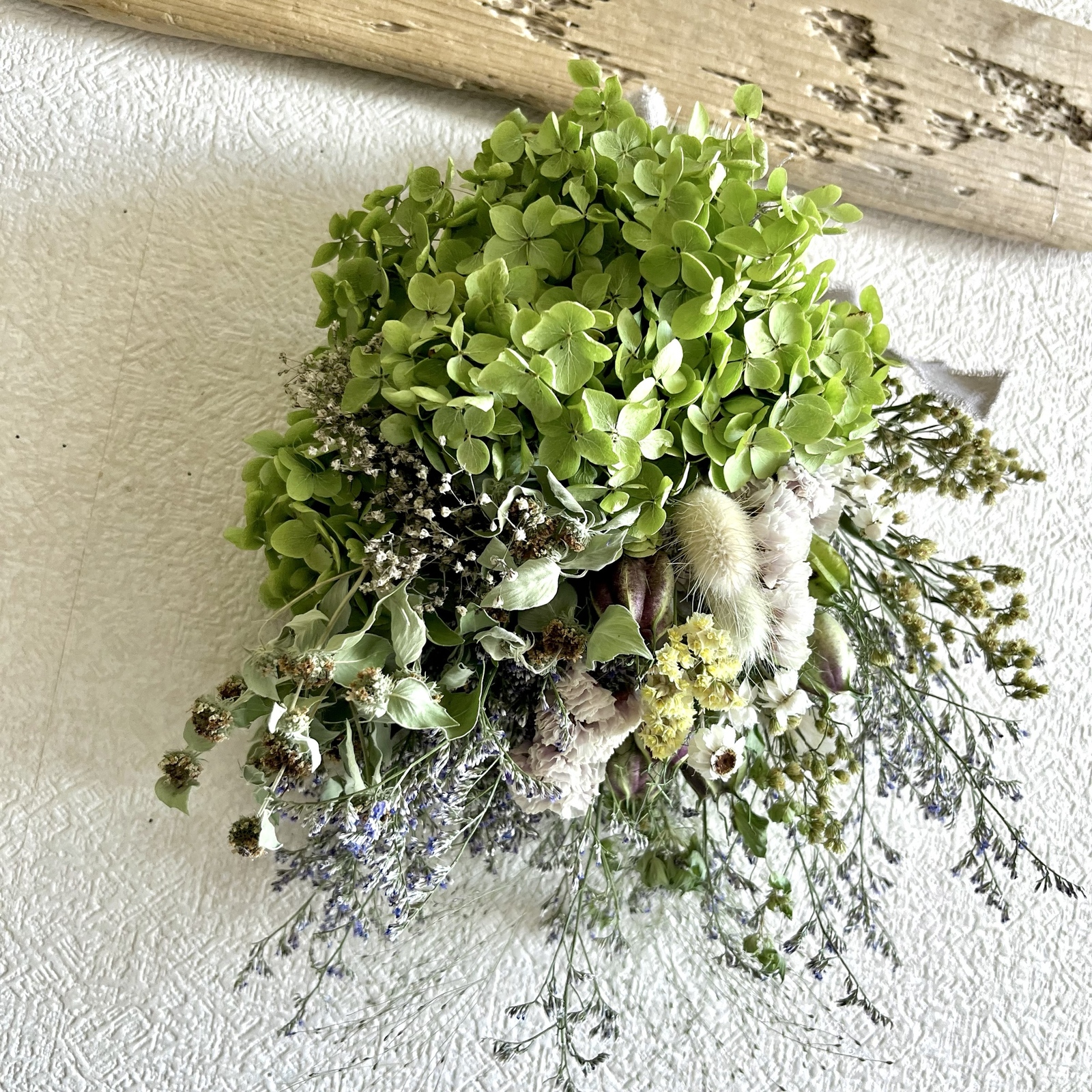 紫陽花　リース　アナベル紫陽花　スワッグ　ブーケ 紫陽花リースアナベル紫陽花スワッグブーケ