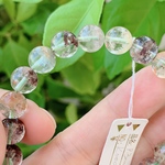 ◆透明抜群◆虹◆ガーデンクォーツ 庭園水晶 9.3mm K00082 天然石ブレスレット パワーストーンブレスレット