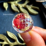 〖再販〗【蛇とダリア】ダリアと金箔入 白蛇のタリスマンリング(ラージサイズ)✶無限の発展✶ring of talisman large/KakeraPlants