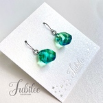 小さなレジン鉱石のピアス✩.*˚グリーン×ブルー イヤリングへの変更可能🌟1点のみ