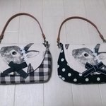 【m様オーダー品】リアルウサギ柄＊フラップポーチ＊2個set