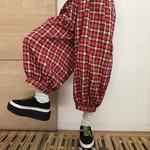 【人気】☆大人のバルーンパンツ☆赤チェック柄