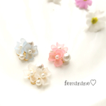 【sale】売上個数90以上♡すり硝子花・花～3colers～Earring＆Pierce