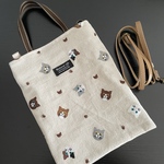 【値下げ】サコッシュ　ショルダー バッグ　トートバッグ   ねこ刺繍バッグ