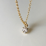 14kgf✴︎小さなジルコニア✴︎一粒枠留めプチネックレス