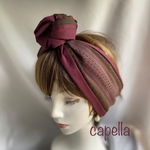 🌟capella🌟秋色ワイヤーターバン（小豆色と抹茶色）•*¨*•.¸¸♪大人のターバン　capellaオリジナル