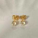 プレナイト 4mm サージカルステンレス製 ピアス ゴールドカラー