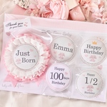 【全4色】産まれた瞬間から1歳バースデーまで毎月使える♡月齢ロゼット♡ハーフバースデーや100日祝いの記念フォトに♡