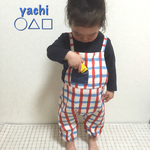 ペイントチェック☆サロペット☆トリコロール（後ろで結ぶtype）