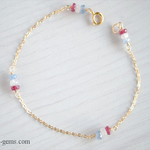 14kgf Tricolor サファイア&ルビー ブレスレット