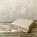 ヨガ 座禅 瞑想用クッション 木製 かわいい クッション座椅子　ヨガグッズ　【木部ブラウン　布生地ベージュ】