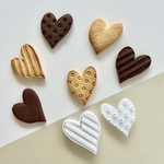 【クッキー型】ハート　ドット・ストライプ模様スタンプ付き