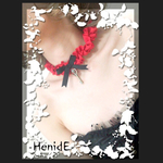 【-HenidE-】赤004choker【創作ハンドメイドアクセサリー】