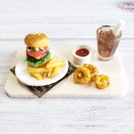 ミニチュアフード　ハンバーガーセット