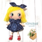 ☆THIERRY☆イーマリーちゃん着せ替えお洋服　ネイビーバンダナ柄　チュニック　かぼちゃパンツ　うさ耳ヘアーゴム