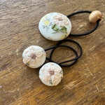 リボン刺繍のミニヘアゴムset