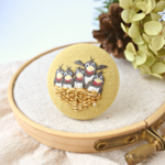 おかえり　ツバメ　刺繍　ブローチ　ヘアゴム