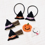✿ハロウィン魔女帽子のベビーヘアクリップorヘアゴム♡ 赤ちゃん　新生児　出産祝い　冬　サンタさん　ヘアゴム変更可