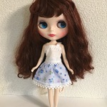 22センチドール フレアースカート  ファンシーローズ ブルー
