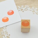 秋のフルーツ   柿のはんこ