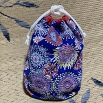 花火柄の巾着♡巾着ポーチ（大）