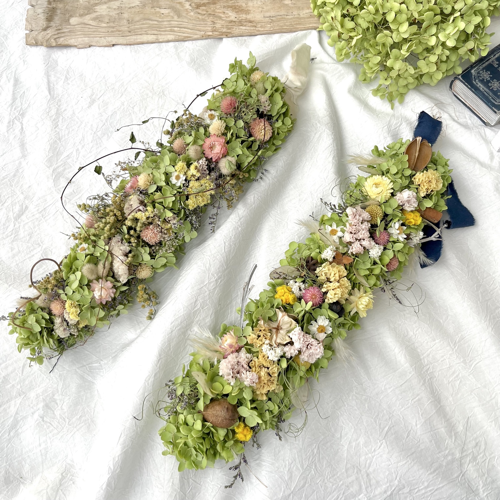 アナベル紫陽花 縦長ガーランド - naturalflowers | minne byGMO