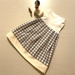 犬服　DS ギンガムチェック　グレー　ワンピース