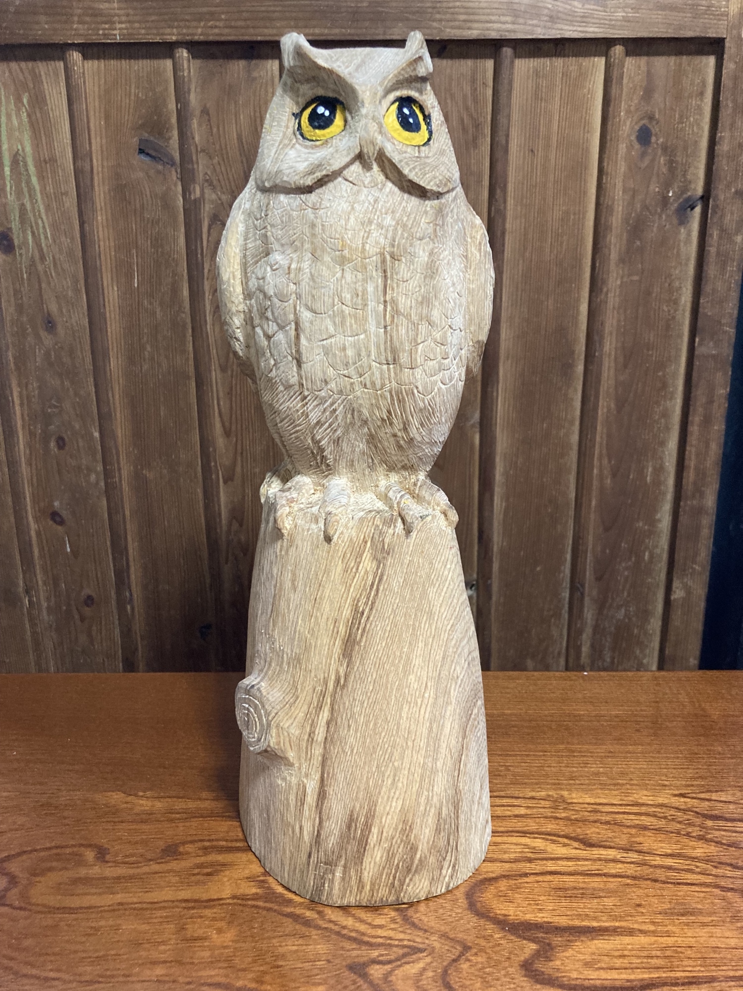 ミミズクさんの止まり木に 檜切り株 ミミズクさんの止まり木に 檜切り株 木彫り ミミズク - kawauso77051