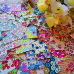 リバティラッピング布シール　３×３ｃｍコロコロ四角１００枚おまけつき