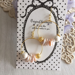 シェル＆コットンパール♡フープピアス