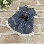 オーダー☆ダンガリーのピンタックシャツワンピ☆ネイビー