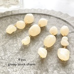 ４pcs★charm・glossy block / honey（ブロックチャーム）