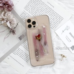 New ローズショコラ🥀𓂃◌𓈒𓐍ニュアンスフラワー スマホケース  押し花スマホケース 全機種  SE Android Xperia クリア iPhone13 韓国 花 iPhone14 スマホカバー