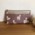 マスクポーチ　ラミネート　ラミネートポーチ　ラミネートマスクポーチ　No.127  アルパカ　ピンク　デコレクションズ