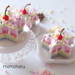 ミニチュア　レインボーケーキセット