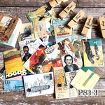 送料無料　【P83-3 コラージュ素材】海外和紙シール　ジャーナル　ヴィンテージ  手帳　おすそ分け　