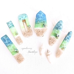 南の海のカラフルシェルピアス/ノンホールピアス