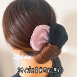 《受注制作》デフトバン　シニヨンメーカー　お団子ヘアメーカー　ブラック×ラベンダー　秋冬　