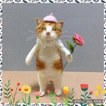 no.127 バラを持つ猫さん